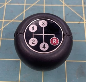 Vintage Black Leather Cone Shape 4-Speed Shift Knob for Manual Transmission - Picture 1 of 4