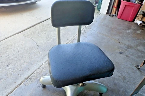 Vintage 60s Cramer IND - Art Metal INC. Compact Desk Chair Sewing Drafting MCM Cover