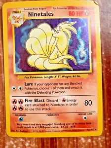 Ninetails Holographic Pokemon Card 12/102 Rare BASE Set 1999 Wizard TCG Game - Picture 1 of 7