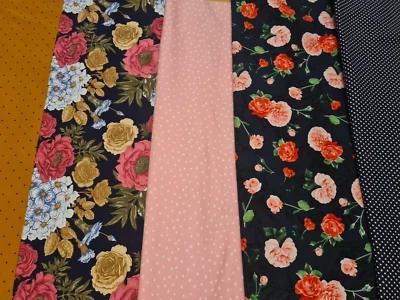 Stoffpaket 5x Baumwolljersey für Mützen und  Snoods für Mädchen  30x70cm Neu - Bild 1 von 4