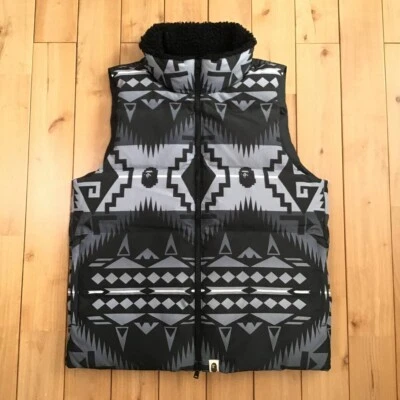 BAPE NATIVE Pattern Puffer Down Vest a bathing ape NIGO Size S - Image 1 of 4