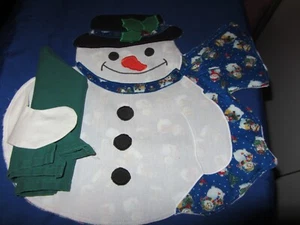 Snowman Placemats With Napkins. 4 Handmade - Picture 1 of 4