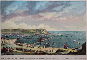Napoleon - Lager von Boulogne 1803 -Original von Couche 1835 - Altkolorit - Picture 1 of 3