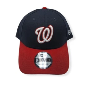 New Era Washington Nationals 9Forty The League Navy/Red Adjustable Strap Hat Cap - Picture 1 of 6