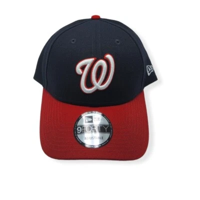 New Era Washington Nationals 9Forty The League Navy/Red Adjustable Strap Hat Cap - Image 1 of 4