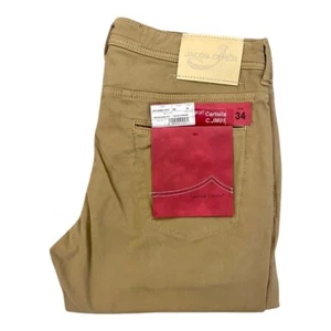 Pantalón vaquero JACOB COHEN J606 COMFORT para hombre beige hecho a mano ¡NUEVO ETIQUETA! - Imagen 1 de 13