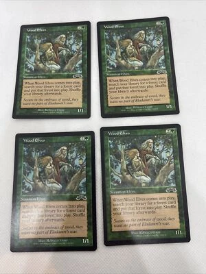 MTG 4x Wood Elves Exodus 130/143 Regular Common LP English FREE SHIPPING - Image 1 of 2