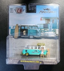 M2 Machines Diorama - 1959 VW Microbus Deluxe USA Model Maui & Son CHASE - Picture 1 of 2