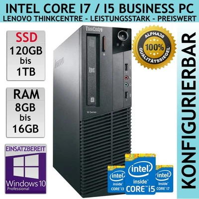 Lenovo ThinkCentre M91p SFF PC Intel Core i5 i7 i3 2nd Gen 1TB SSD 8 16 GB Small - Bild 1 von 2
