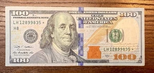 $100 bill (One Hundred Dollar Bill) - Star Note - 2009 A Series  LH12899835 - Picture 1 of 2