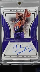 2021-22 National Treasures Charles Barkley Definitive Ink Auto Autograph 19/49 - Picture 1 of 2