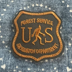 US FOREST SERVICE SASQUATCH DEPARTMENT 2x2 Embroidered Morale Patch Hook Backing - Picture 1 of 4