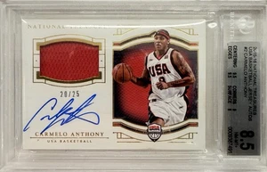 2015/16 National Treasures Carmelo Anthony TEAM USA GAME USED JERSEY AUTO 20/25  - Picture 1 of 2