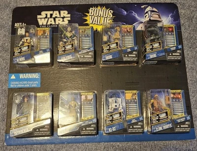 Star Wars Clone Wars 8 piezas paquete de bonificación figura de acción kenobi skywalker R2D2 windu Foto 1 de 4