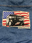 Hummer H2 Men's XLarge Denim Jacket, Haleman Jeans Wear Patriotic American Flag