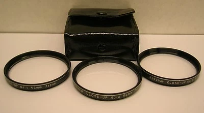 3 Rokunar Close-Up Lens Filters 52mm, #1.2.3 with Case - Image 1 of 3