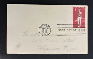 US Air Mail Stamp 1963 8c Amelia Earhart first day off use - Picture 1 of 1