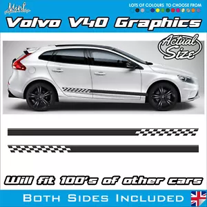 Volvo V40 S40 Side Stripes Decals Stickers Vinyl Graphics Free P&P 009 - Picture 1 of 5