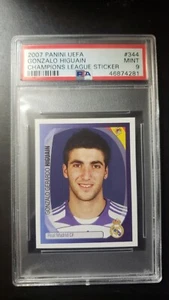 2007 Panini UEFA Champions League Gonzalo Higuain ROOKIE RC #344 PSA 9 MINT - Picture 1 of 2