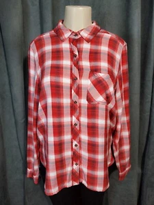 Camisa de manga larga roja a cuadros con botones Universal Thread Goods Co. Talla grande - Imagen 1 de 6