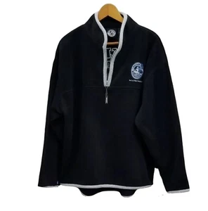 Vtg Y2K Disney Mickey Mouse Millenium 1/4 Zip Womens Large Fleece Black White - Picture 1 of 8