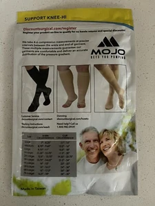 NUEVO Mojo Compresión Rodilla - Medias Altas Punta Abierta 20-30mmHg Talla XL Beige. - Imagen 1 de 2