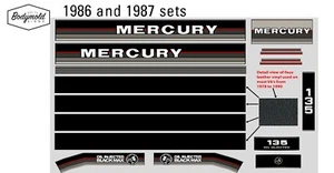 Mercury 1986 - 1987 135hp outboard decal set - Picture 1 of 1