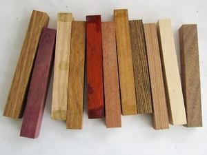 A mixed pack of eleven wood blanks for pen making. Seconds - PLEASE READ LISTING - Picture 1 of 4