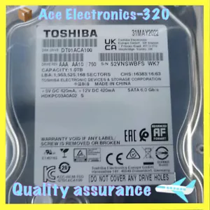 New Toshiba 1TB 7200RPM DT01ACA100 3.5" | SATA 3 Internal Hard Drive for Desktop - Picture 1 of 4