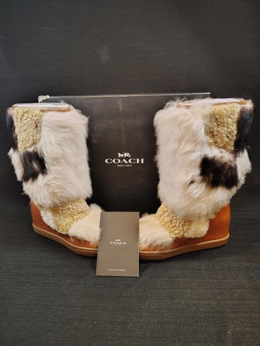 Coach 中筒米色女靴| eBay