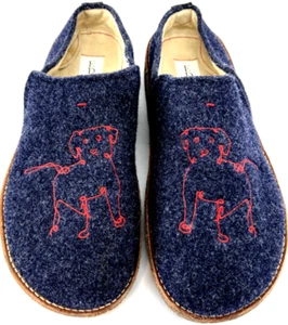 Ellen Degeneres Tillie blau Wolle rot Kork Welpen Hunde Pantoletten Schuhe Damen 10 M - Bild 1 von 9