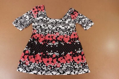 Blusa Pullover Mixit Para Mujer XL Gris Rosa Estampado Elastizada Manga Corta Cuello Redondo Foto 1 de 4