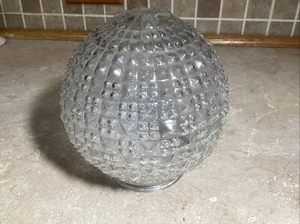 Quadrati globo luce vetro 6” taglio diamante vintage metà secolo -3 1/4” base adatta - Foto 1 di 3