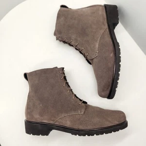 Munro ankle boots women's 11M taupe beige suede Finnley combat Made USA new $240 - Picture 1 of 13