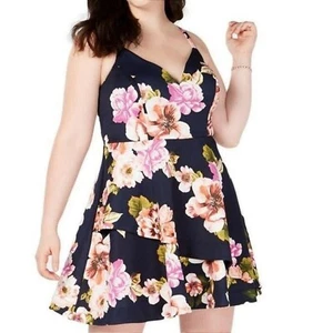 Speechless Navy Plus Floral Cocktail Party Kleid Damen 20 Fit & Flare - Bild 1 von 8