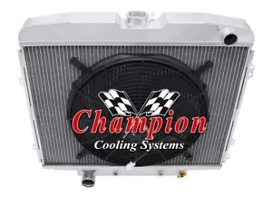 Perf Champion 3 Row Radiator,16" Fan - 1968 1969 Ford Fairlane Big Block V8 Eng - Picture 1 of 6