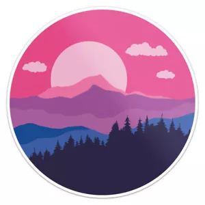 LGBTQ Pride Mountain Flag Subtle Bisexual - Car Bumper Sticker Vinyl Decal - Picture 1 of 5