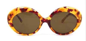 Occhiali da sole Club LA 8056 Jackie O Havana Tartaruga Biondo Rosso Ovale Vintage Italia - Foto 1 di 7