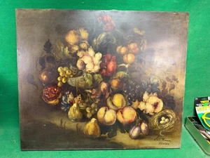 dipinto ad olio epoca di luis bairon kruber natura morta - Foto 1 di 10