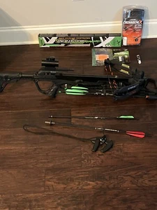 CROSSBOW WITH COLLAPSIBLE  STOCK, RED AND GREEN DOT SCOPE, & includes accessorie - Picture 1 of 9
