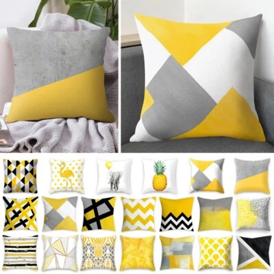 45cm High Quality Yellow Cushion Cover Pineapple Leaves Sofa Pillowcase - Image 1 of 4