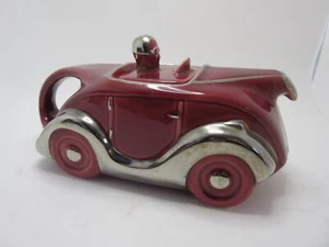 Old Vintage Art Deco Sadler Race Car Teapot OKT42 Dark Red & Silver Trim - Picture 1 of 7