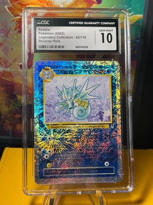 CGC 10 Seadra #63 Reverse Holo Legendary Collection Pokemon 2002 - Image 1 of 4
