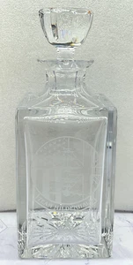 Team Mildenhall Crystal / Glass Whiskey Liquor Decanter W/ Stopper - 9-1/2" H - Picture 1 of 24