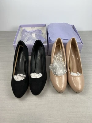 Madden Girl Jelsey Heels/Pumps Size 11 Women’s ~ Black Suede & Nude Patent - Image 1 of 4