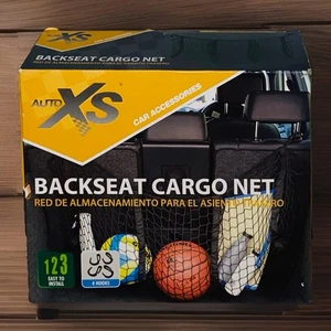 Auto XS Car Cargo Net Backseat Mesh Barrier : 4 Hooks, 3 Compartments - Picture 1 of 2