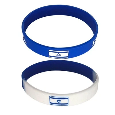 1-10x Silicona Bandera Israel Pulseras Goma Pulsera Regalos Souvenir Brazalete E9U3 Foto 1 de 4