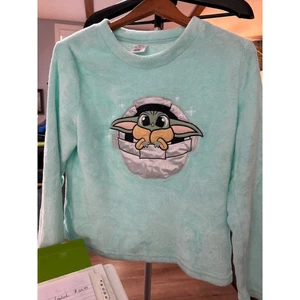Disney Star Wars Baby Yoda flauschiges Schlafshirt Oberteil mintgrün 100th Anniversary M - Bild 1 von 5