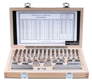 Precision 81-Piece Steel Gauge Block Set, Grade B Accuracy, Corrosion-Resista... - Picture 1 of 9
