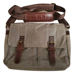 ONA Prince Street Messenger Crossbody Camera Laptop Bag Canvas Brown Leather - Picture 1 of 10